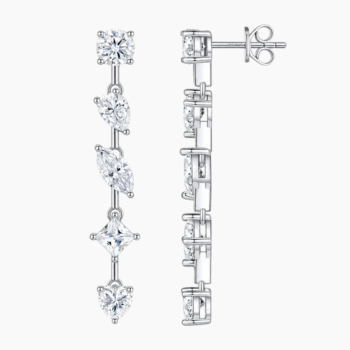 Unique Chain Moissanite Earrings