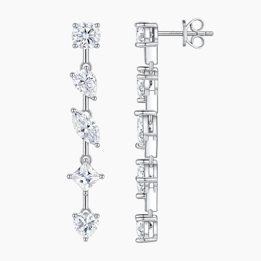 Unique Chain Moissanite Earrings