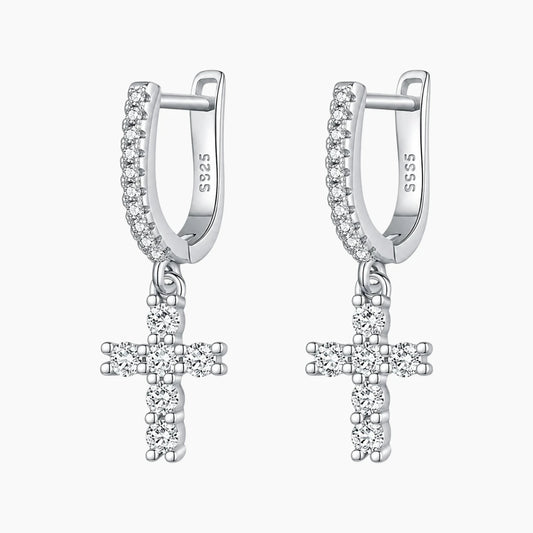 Cross-shaped Moissanite Earrings