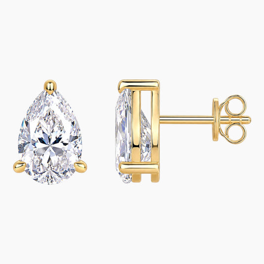 Pear Cut Moissanite Stud Earrings
