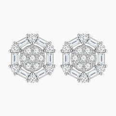 Luxurious Hexagon Moissanite Stud Earrings