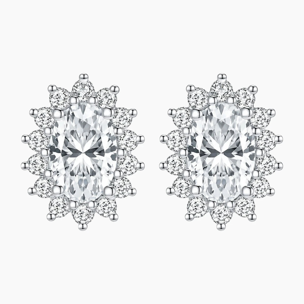 Oval-shaped Moissanite Stud Earrings
