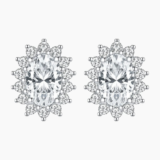Oval-shaped Moissanite Stud Earrings