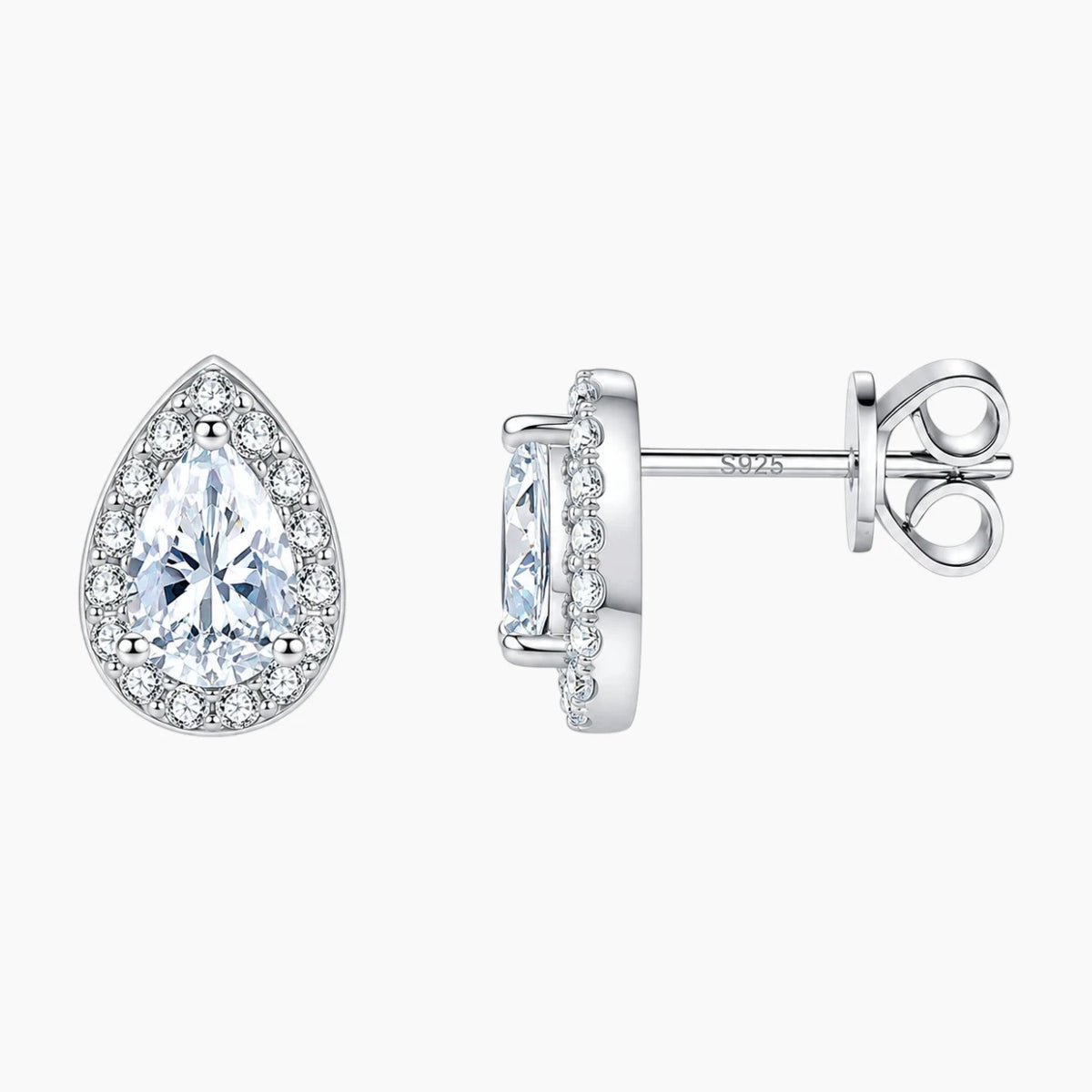 Pear-shaped Moissanite Stud Earrings