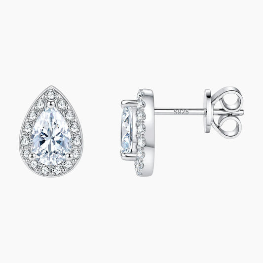 Pear-shaped Moissanite Stud Earrings