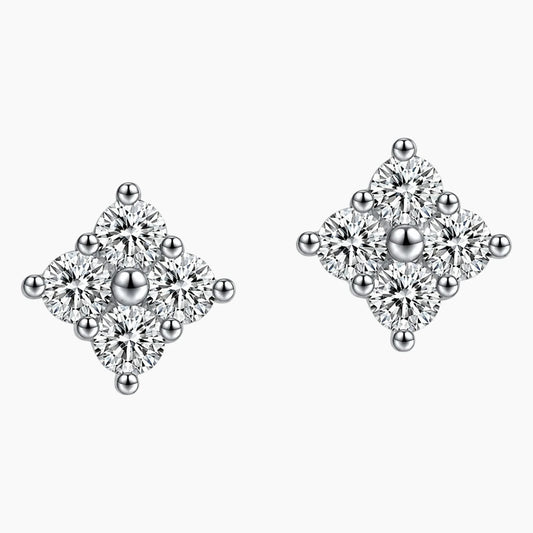Flowers Moissanite Stud Earrings
