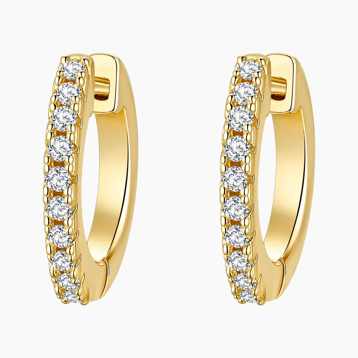 Single-row Moissanite Hoop Earrings