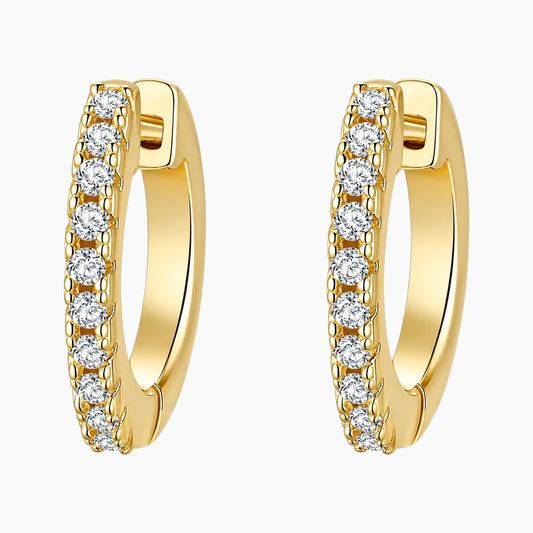 Single-row Moissanite Hoop Earrings