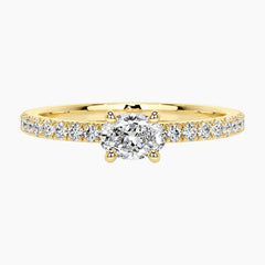 The Celeste Marquise Moissanite Pave Ring (0.5ct) in Yellow Gold
