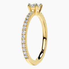 The Celeste Marquise Moissanite Pave Ring (0.5ct) in Yellow Gold