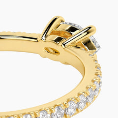 The Celeste Marquise Moissanite Pave Ring (0.5ct) in Yellow Gold