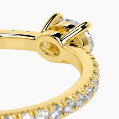 Minimalist 50 Points Oval Moissanite Ring with Side Stones - 18K Gold Plated