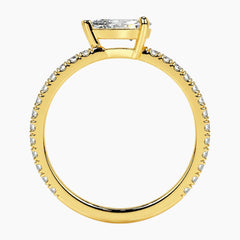 Radiant East-West Pear Moissanite Ring 0.8ct Luxury Pave Band - 18K Gold Plated