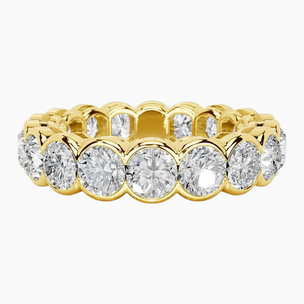 Luminous 3.5mm Moissanite Scalloped Eternity Band
