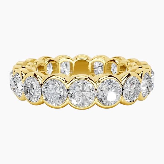 Luminous 3.5mm Moissanite Scalloped Eternity Band