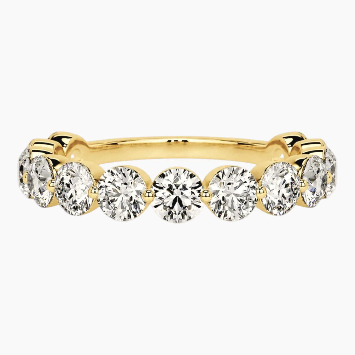 3.5mm Moissanite Eternity Ring 0.2ct Round Cut Stackable Band