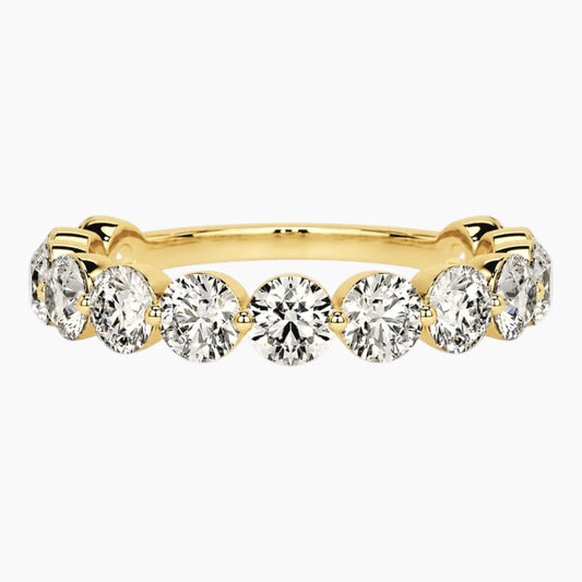 3.5mm Moissanite Eternity Ring 0.2ct Round Cut Stackable Band