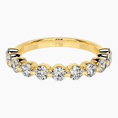 3mm 10pt Moissanite Row Ring - Round Brilliant Cut Moissanite Band