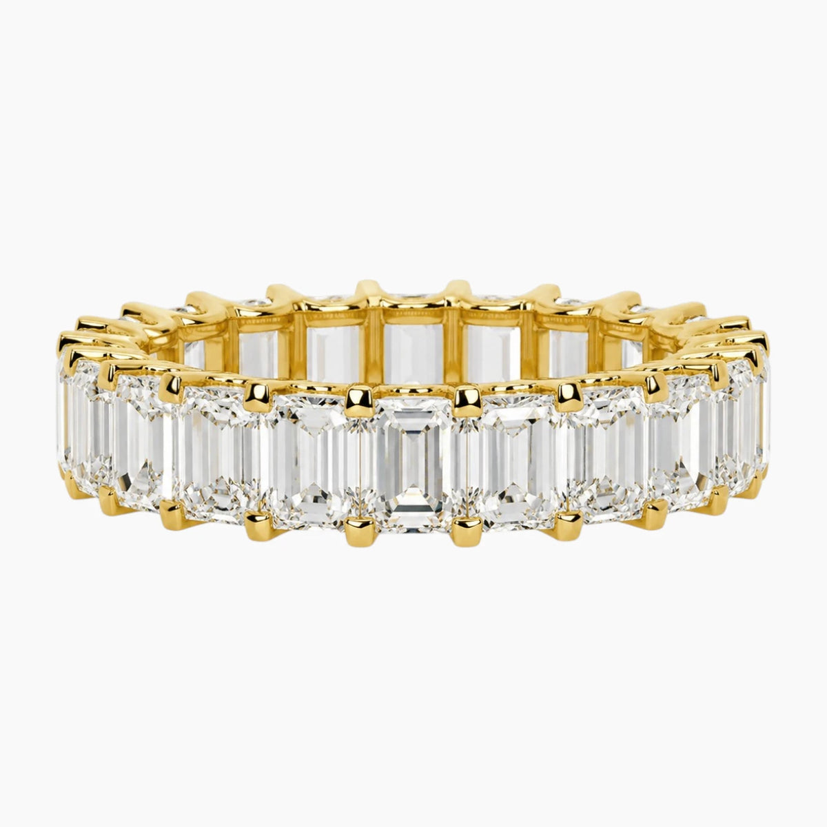 Grand 3x4mm Emerald Cut Moissanite Full Eternity Band Luxury Ring