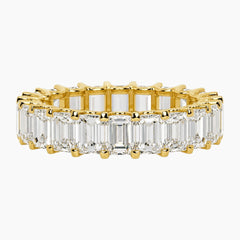 Grand 3x4mm Emerald Cut Moissanite Full Eternity Band Luxury Ring