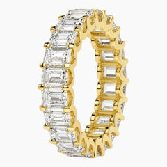 Grand 3x4mm Emerald Cut Moissanite Full Eternity Band Luxury Ring