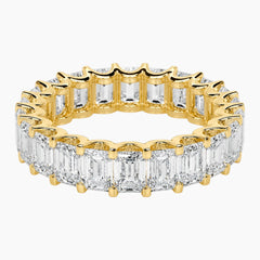 Grand 3x4mm Emerald Cut Moissanite Full Eternity Band Luxury Ring