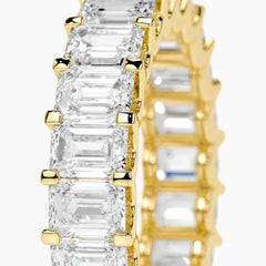 Grand 3x4mm Emerald Cut Moissanite Full Eternity Band Luxury Ring