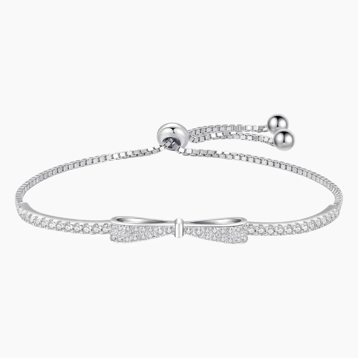 Sparkling Bow Moissanite Bracelet