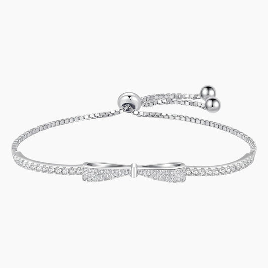 Sparkling Bow Moissanite Bracelet
