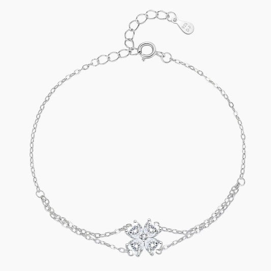Fashion Four-Leaf Clover Moissanite Bracelet