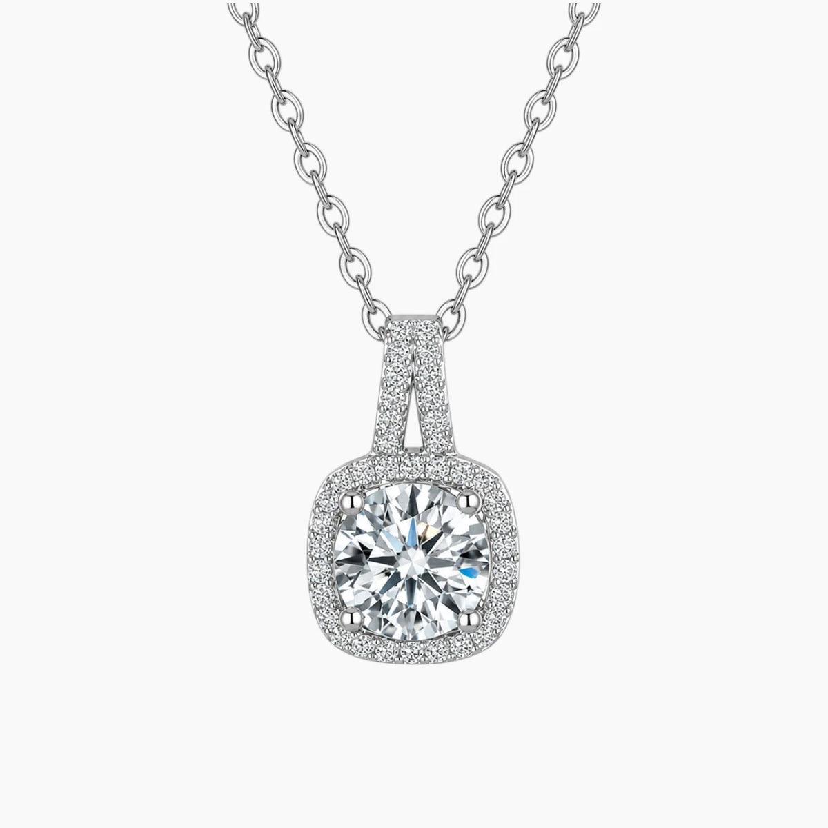Elegant Square Moissanite Necklace