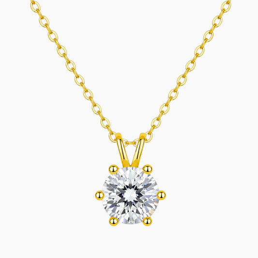 Six-prong Moissanite Necklace