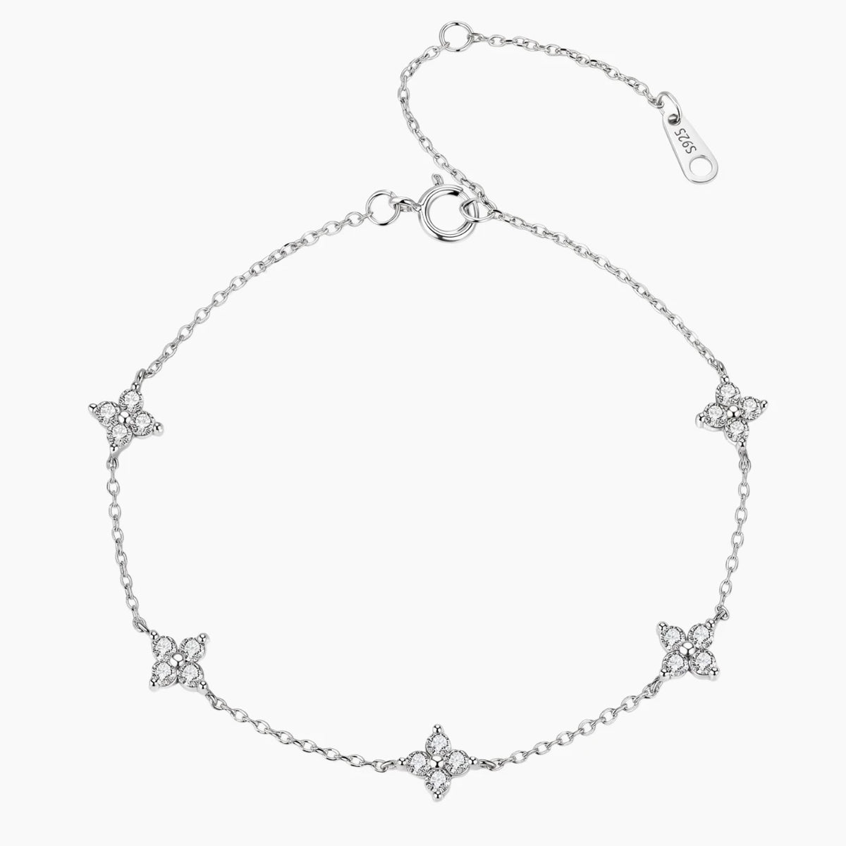 Lucky Four-Leaf Clover Moissanite Bracelet