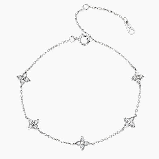 Lucky Four-Leaf Clover Moissanite Bracelet