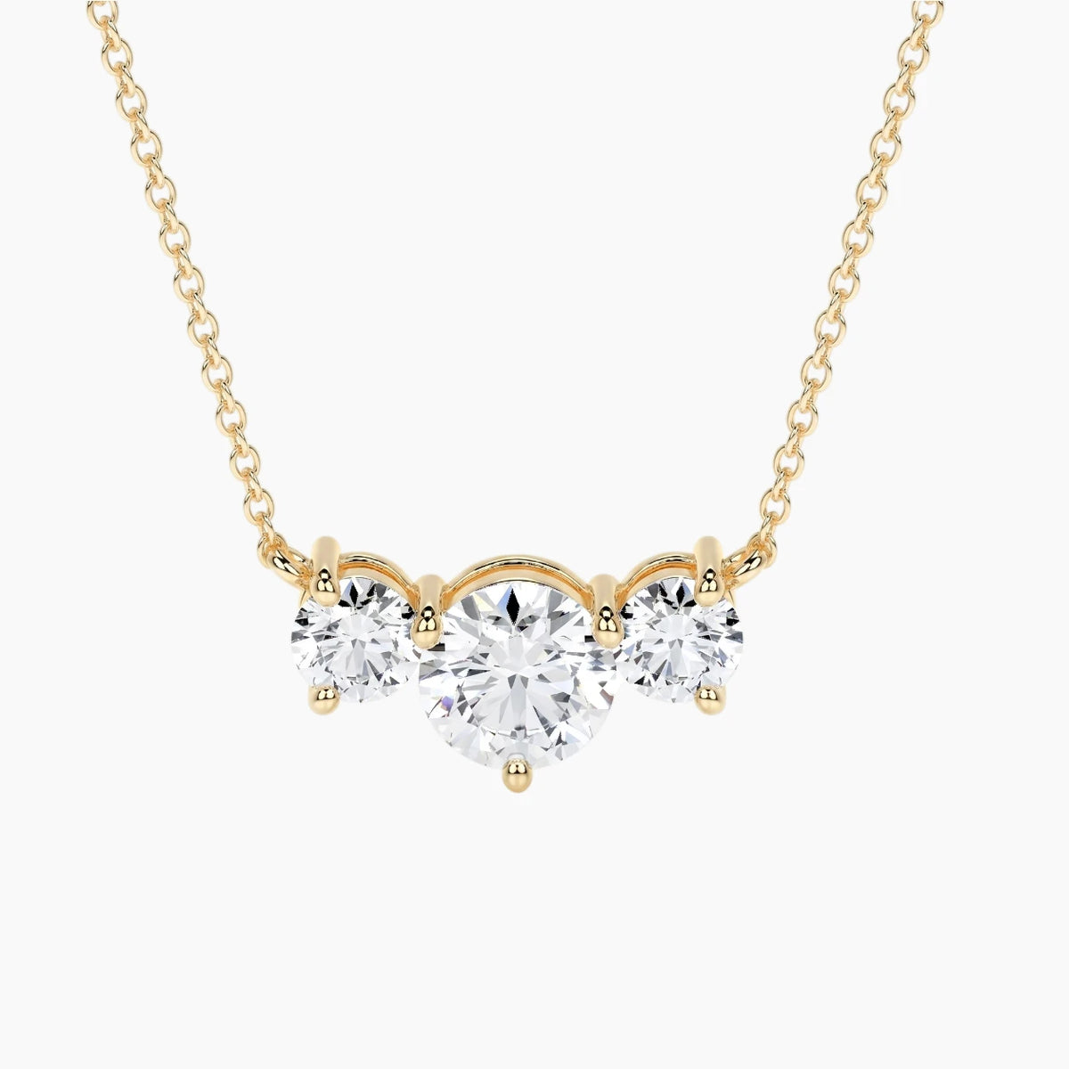 Classic Three Stones Moissanite Necklace