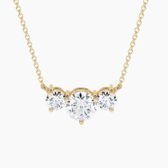 Classic Three Stones Moissanite Necklace