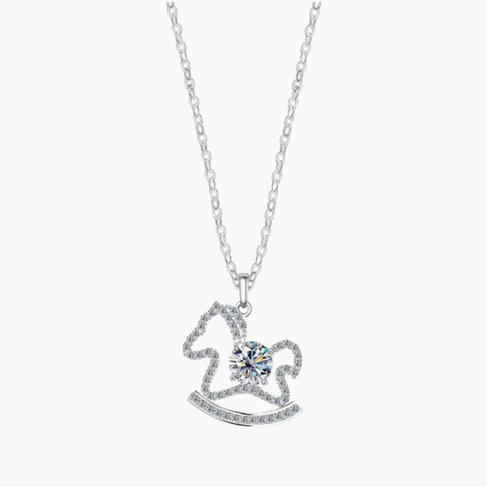 Childhood Rocking Horse Moissanite Necklace