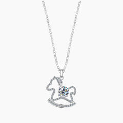 Childhood Rocking Horse Moissanite Necklace