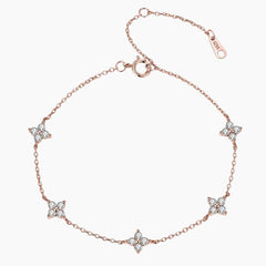 Lucky Four-Leaf Clover Moissanite Bracelet