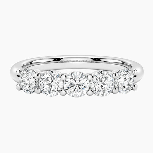 Amara Five-Stone  Round Moissanite Ring