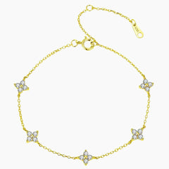 Lucky Four-Leaf Clover Moissanite Bracelet
