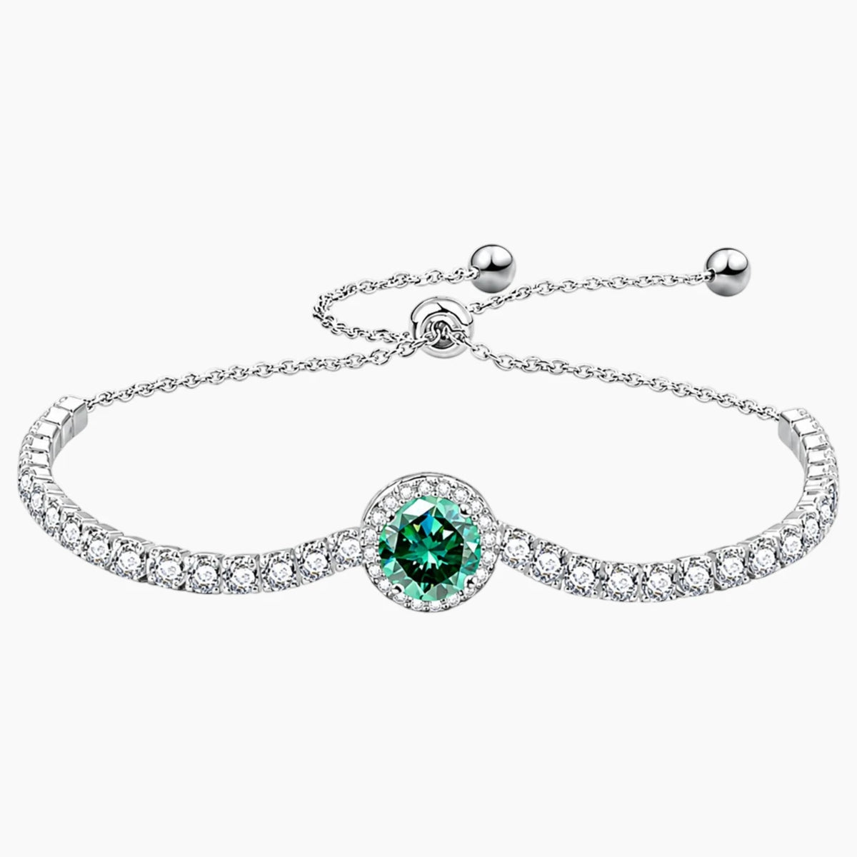 Green Gypsophila Moissanite Bracelet