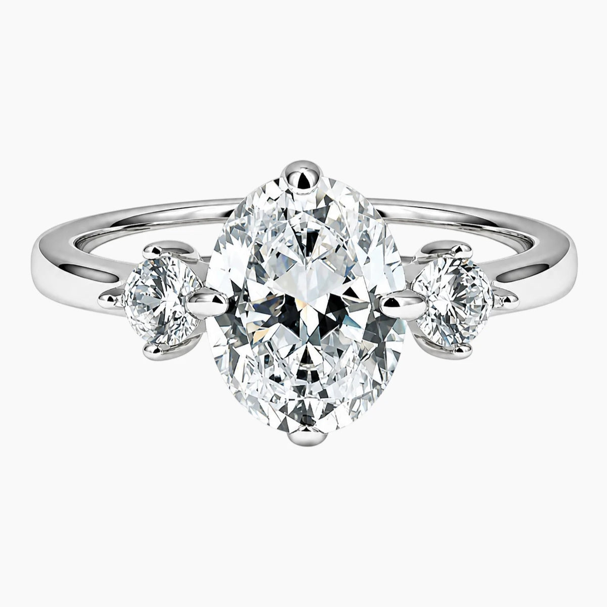 Adjustable Oval Cut Moissanite Ring