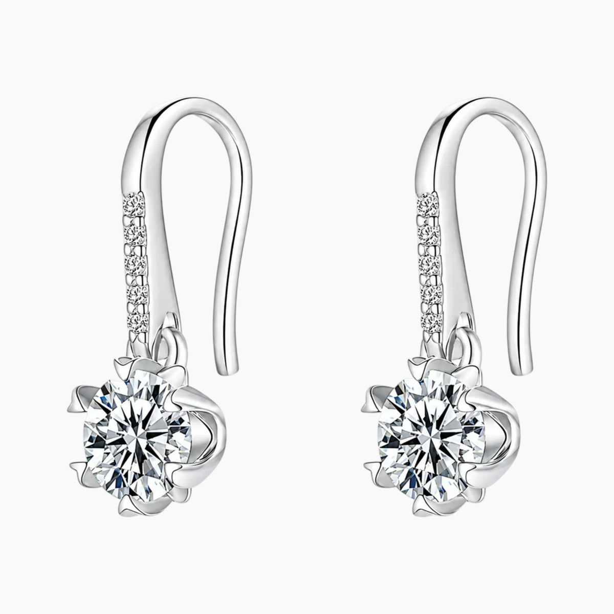 Elegant Snowflake Moissanite Earrings