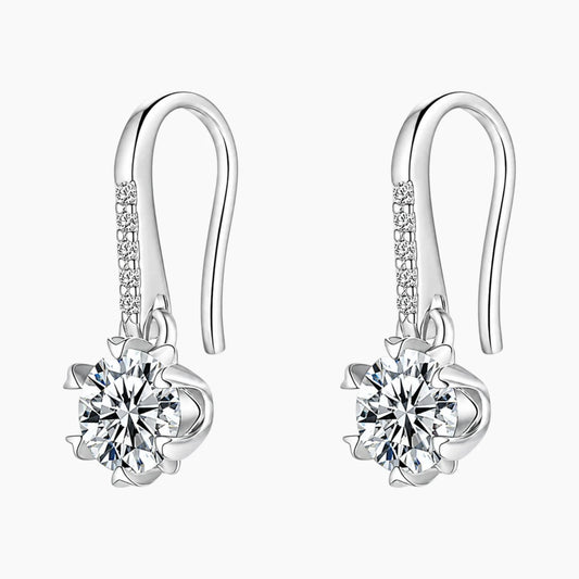 Elegant Snowflake Moissanite Earrings