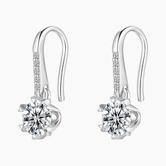 Elegant Snowflake Moissanite Earrings