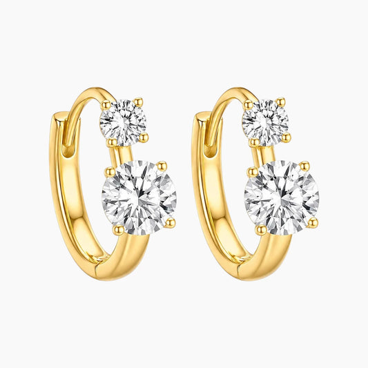 Four-prong Moissanite Hoop Earrings