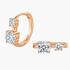 Four-prong Moissanite Hoop Earrings