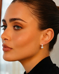 Four-prong Moissanite Hoop Earrings