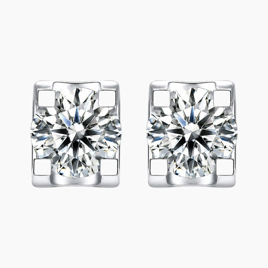 Tulip Shape Moissanite Stud Earrings